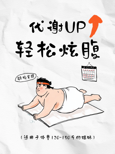 减肥经验分享趣味手绘小红书封面 模板ID：71017