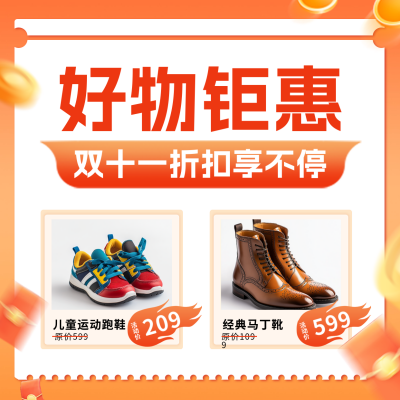 双十一电商活动宣传方形海报 模板ID：71159