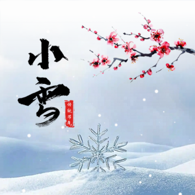 小雪冬季梅花实景渐变封面次图 模板ID：71815