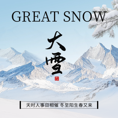 大雪节气实景方形海报 模板ID：72380