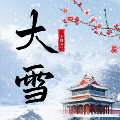 大雪节气故宫雪景公众号次图 模板ID：72547