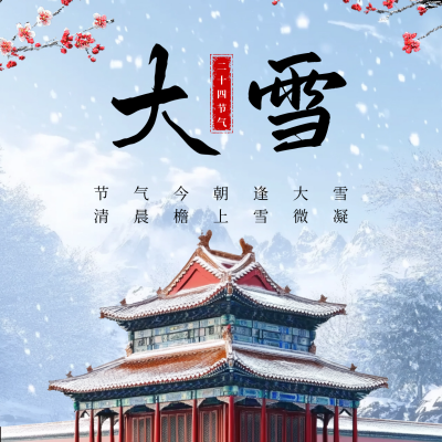 大雪节气故宫雪景方形海报 模板ID：72545