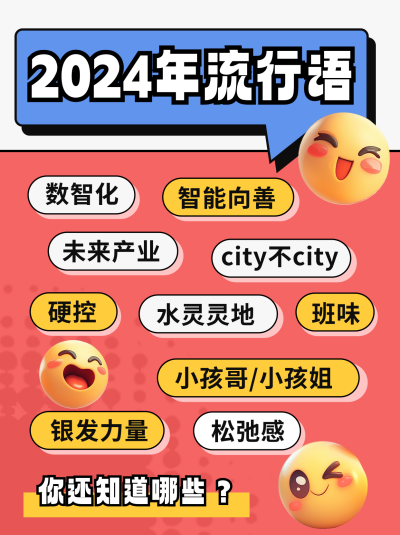 年度流行语汇总小红书封面 模板ID:72632