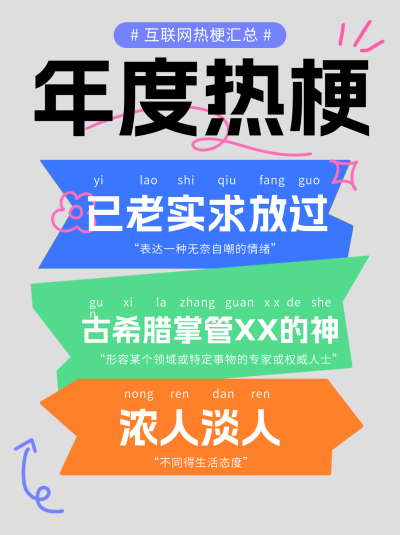 年度热梗分享小红书封面 模板ID：75095