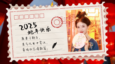 元旦新年摄影照片墙明信片实景视频边框 模板ID：73719