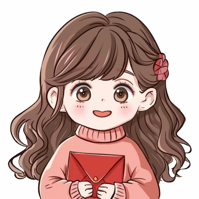 新年元旦节日可爱小女生手绘卡通头像 模板ID：73733
