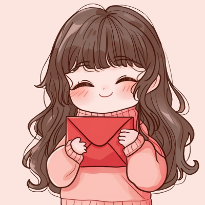 新年元旦节日可爱小女生手绘卡通头像 模板ID：73735