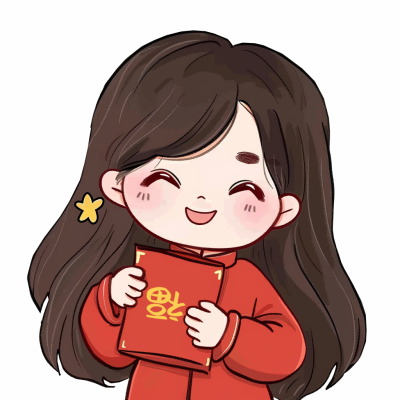 新年元旦节日可爱小女生手绘卡通头像 模板ID：73737
