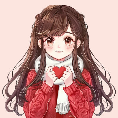 新年元旦节日可爱女生手绘卡通头像 模板ID：73751