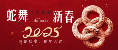 蛇年中国结春节祝福公众号首图 模板ID：74025