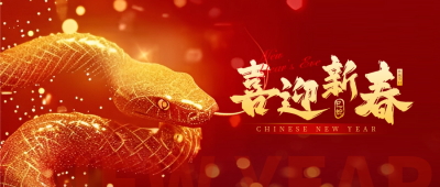 春节蛇年祝福好运光效封面首图 模板ID：74552
