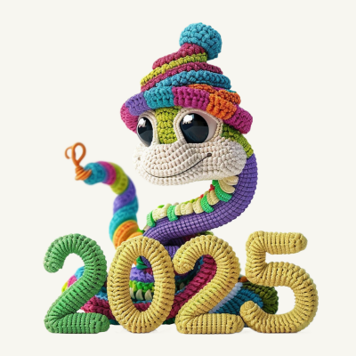 2025蛇年可爱毛线卡通头像 模板ID:74622