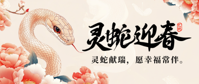 蛇年祝福宣传中国风公众号首图 模板ID：74862