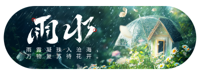 雨水节气实景日签宣传胶囊banner 模板ID：75833