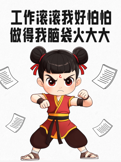 哪吒职场趣味语录小红书封面 模板ID:758755