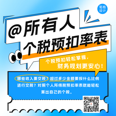 个税政策解读宣传方形海报 模板ID：759066