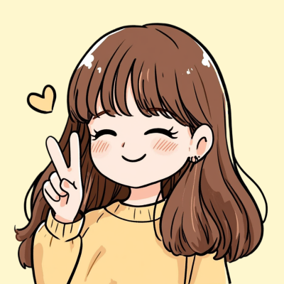 可爱手绘女生头像 模板ID：759618