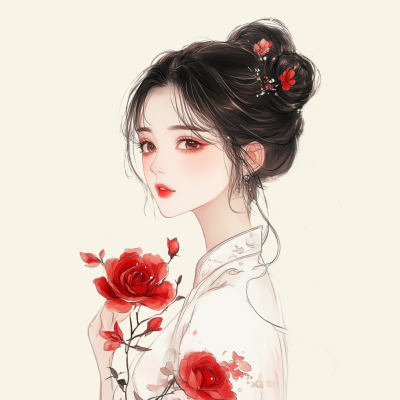 古风唯美女生头像 模板ID：759620