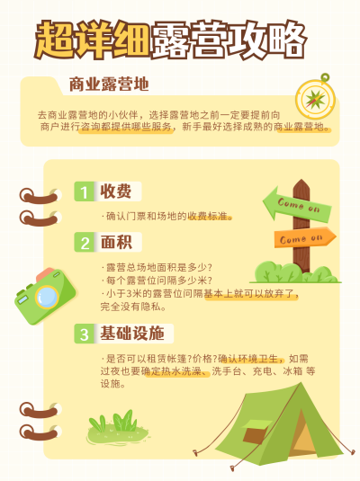 旅游出行露营攻略小红书封面 模板ID:760949