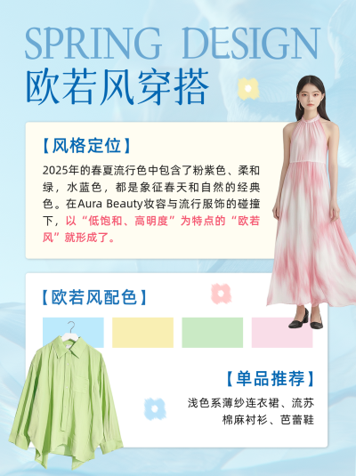 欧若风穿搭分享笔记封面 模板ID:760506