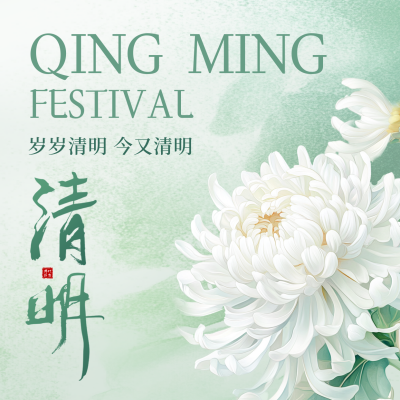 清明节手绘菊花追思方形海报 模板ID：760883