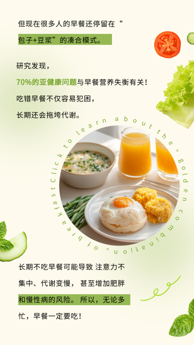 不吃早餐的危害竖版配图 模板ID：761398
