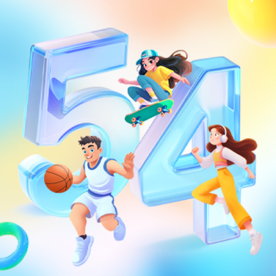 五四青年节祝福公众次图 模板ID：761668