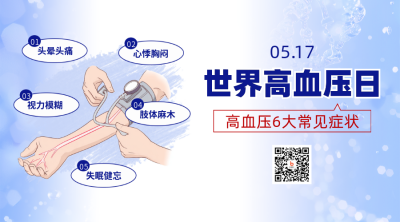 世界高血压日科普注意事项宣传二维码 模板ID：763347