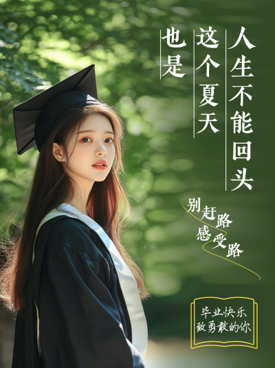毕业季实景祝福小红书封面 模板ID:763696