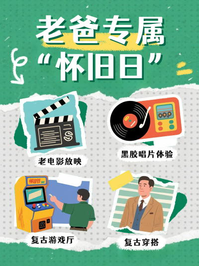 父亲节活动攻略指南分享小红书封面 模板ID：764498