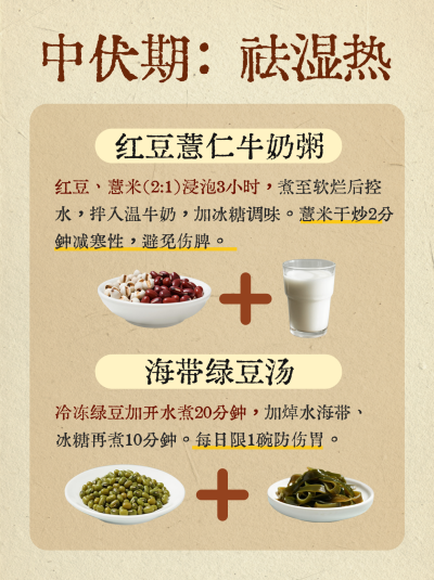 中伏养生食谱宣传小红书封面 模板ID：766115