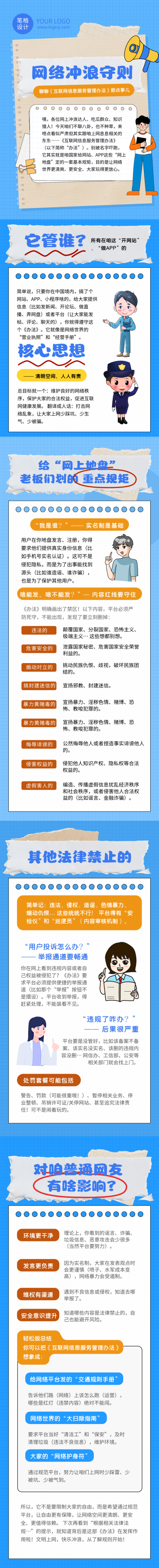 互联网信息服务法律知识科普蓝色公众号长图 模板ID：766658