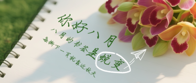 八月你好实景文艺日签公众号首图 模板ID：766711