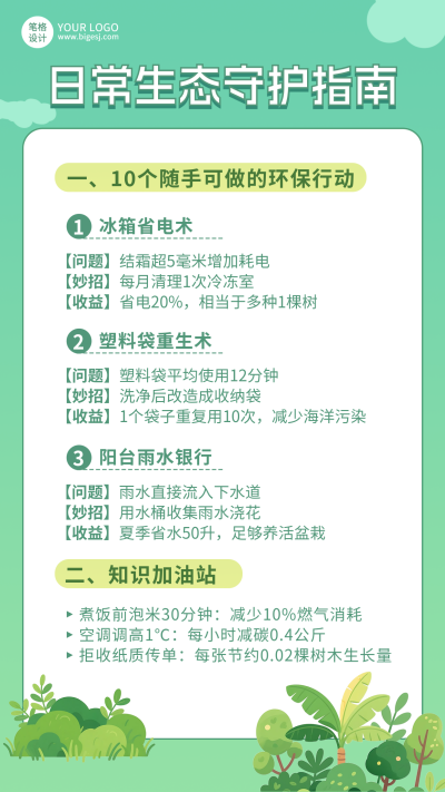 生态守护指南知识科普宣传海报 模板ID:767063