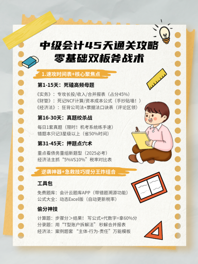 会计考试攻略小红书封面 模板ID:767092