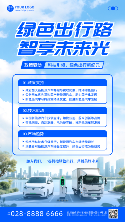 绿色能源环保政策手机宣传海报 模板ID：767336