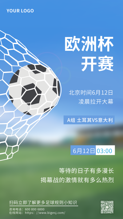 欧洲杯足球运动联赛手机海报 模板ID:6493