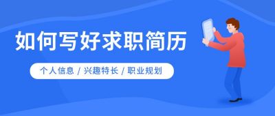 招聘求职简历培训公众号封面首图 模板ID:6619