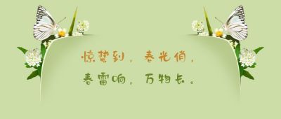 惊蛰节气春天蝴蝶创意实景公众号首图 模板ID：7191