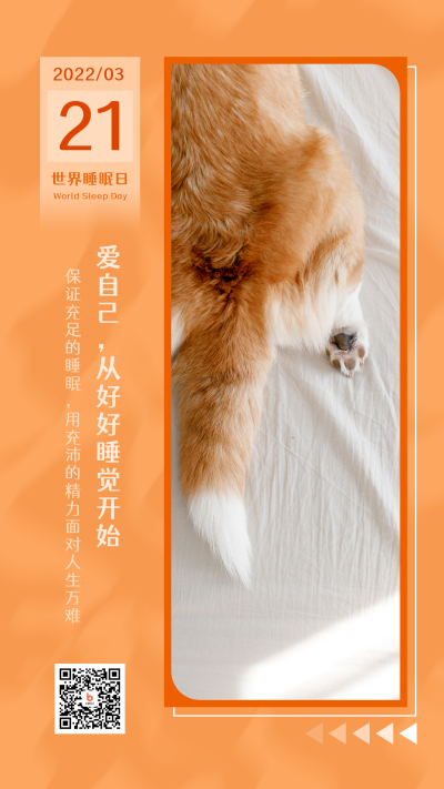 早安治愈可爱实景日签手机海报 模板ID：9967