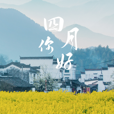 4月你好江西婺源油菜花田实景公众号次图 模板ID：10856