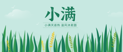 小满节气清新手绘简约公众号首图 模板ID:11443