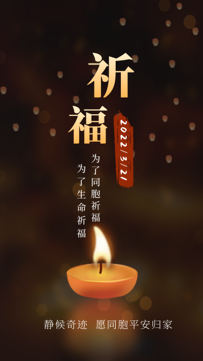 祈福同胞平安悼念逝者手机海报 模板ID:12535