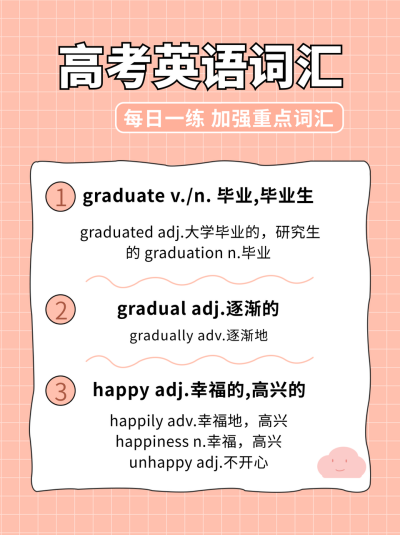 英语学习粉色简约通用小红书封面 模板ID：13896