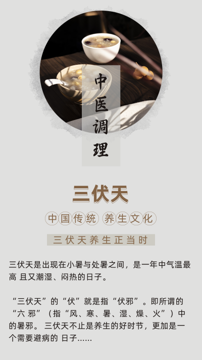 中国风三伏天美食竖版配图 模板ID：14440