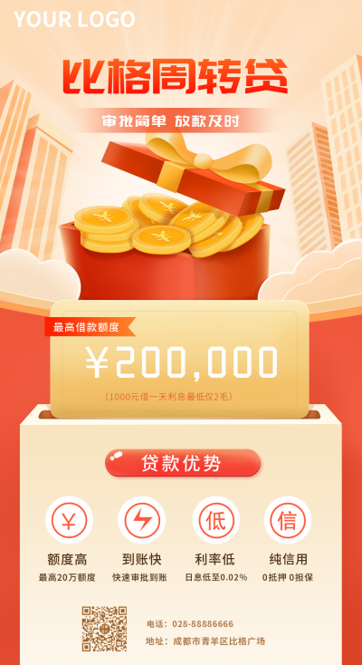投资理财手机海报 模板ID：15063