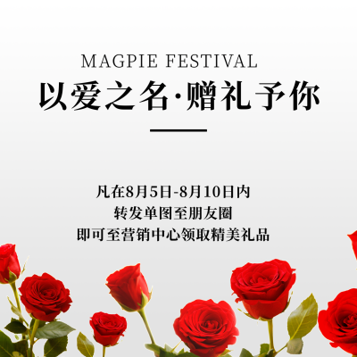 简约七夕营销朋友圈配图红玫瑰实景方形海报 模板ID:16774