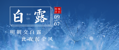 节气白露简约实景蓝色公众号首图1 模板ID:20158