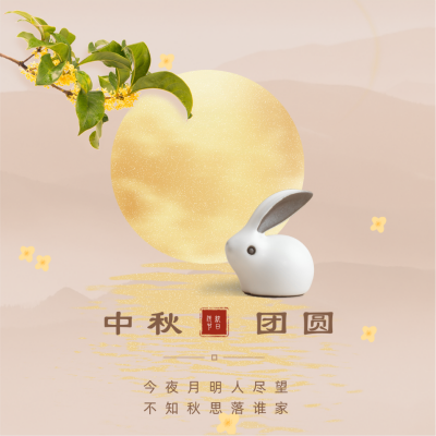简约高端中秋祝福方形海报 模板ID:21080