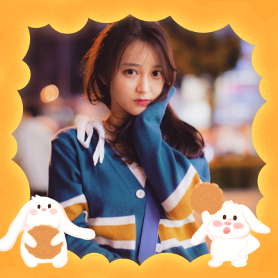 中秋节可爱兔子贴纸创意趣味头像 模板ID:21270